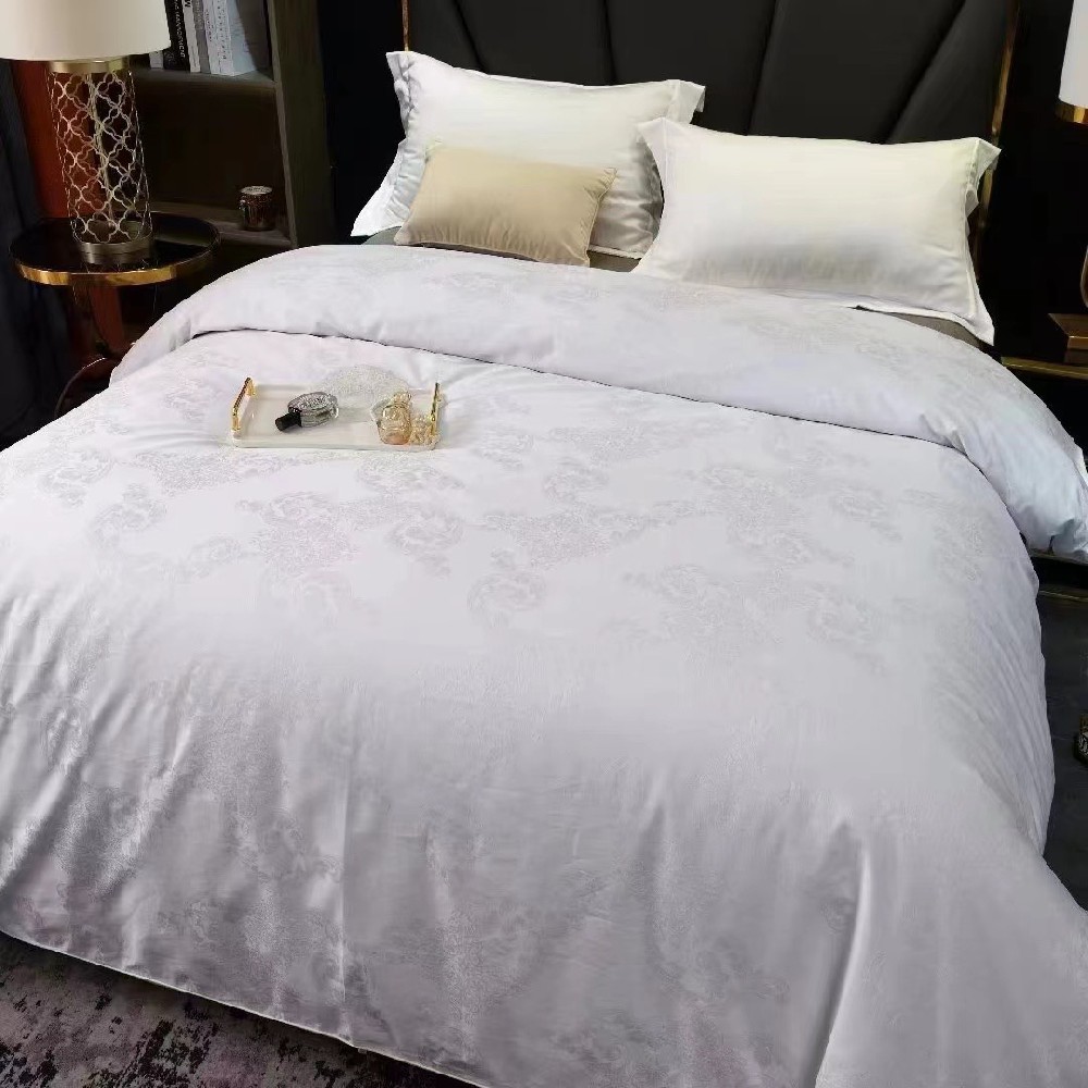 100支雙股大提花蠶絲被（白色）